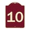 Signmission Designer Series Sign W/ Number 10, Burgundy Heavy-Gauge Aluminum Sign, 24" x 18", BU-1824-22912 A-DES-BU-1824-22912 - alternate 1